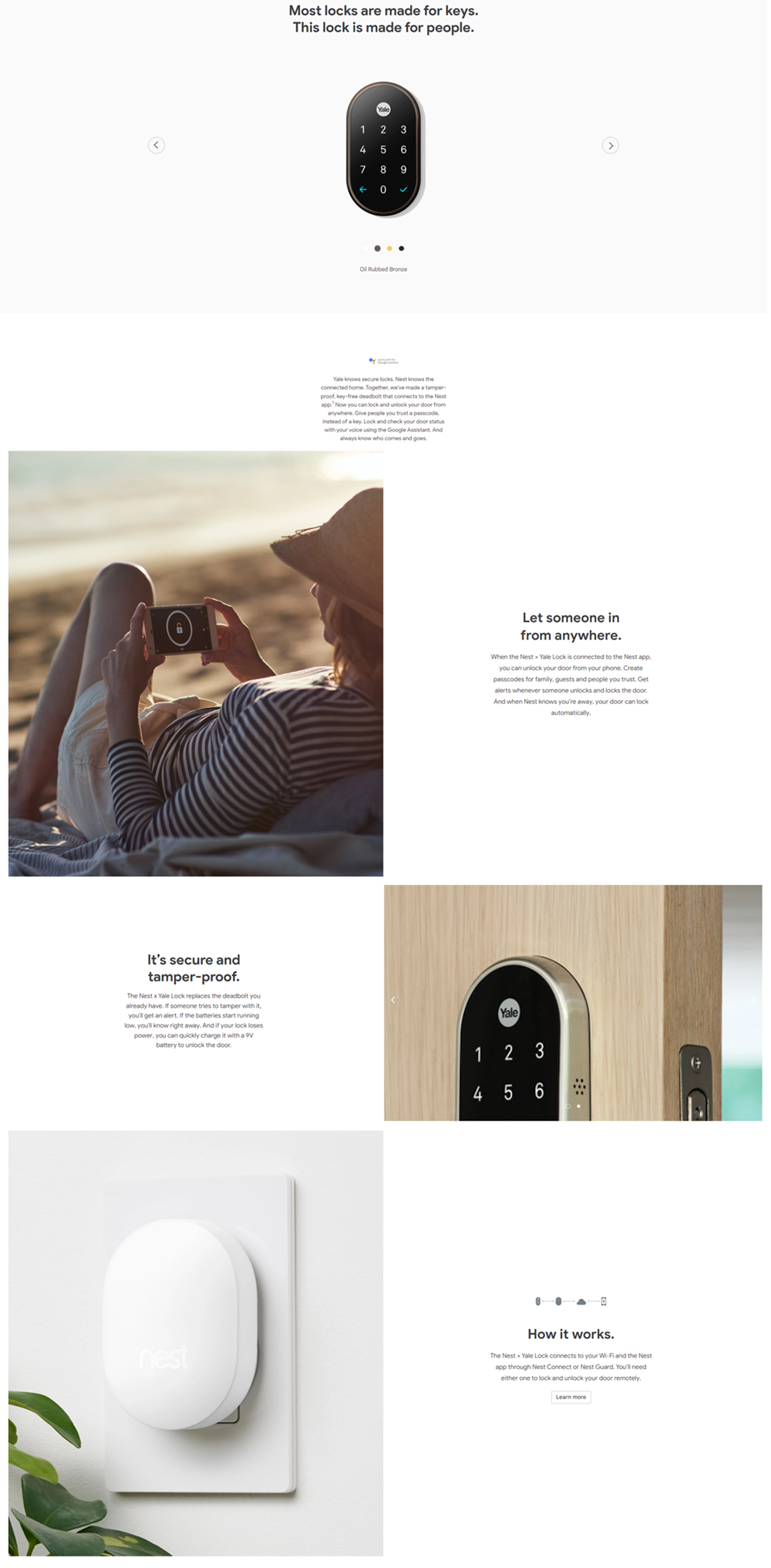 Google Nest x Yale Lock, TamperProof Smart Lock for Keyless Entry