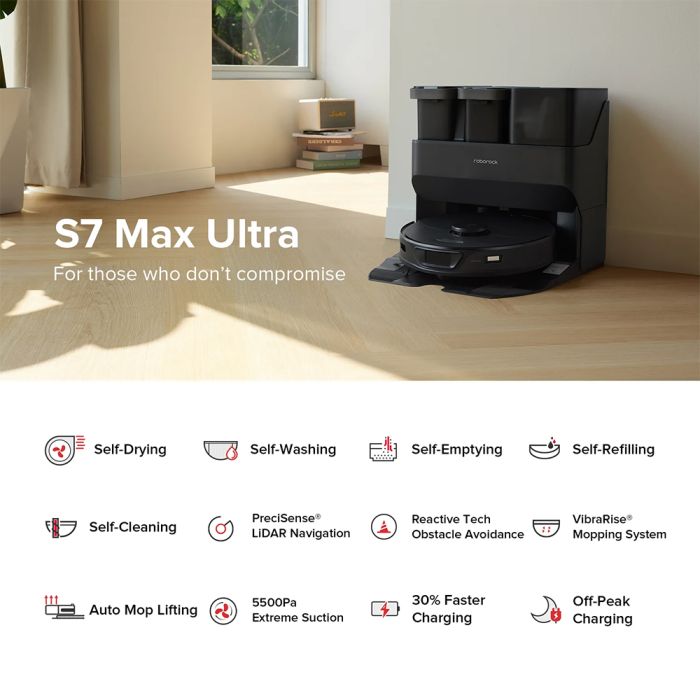 Roborock S7 Max Ultra Robot Vacuum Cleaner 5500Pa Self-Drying